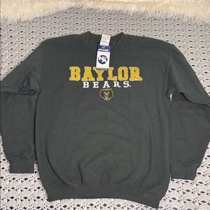 Gildan Green Crewneck Sweater with Baylor Print